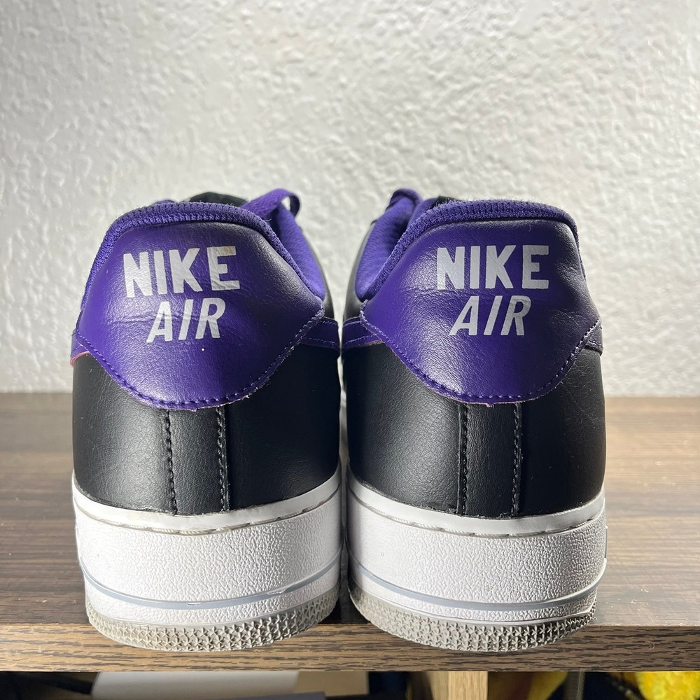 Nike By You Air Force 1 Low Men's Black Purple Shoes - Men's Size 13 - Picture 7 of 9